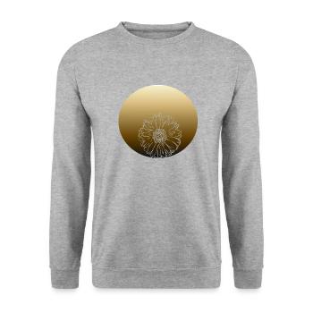 Sonnenblume - Unisex Pullover - Weißgrau meliert - Vorne - Alina (178cm) & Michal (187cm)