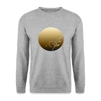 blumenranke - Unisex Pullover - Weißgrau meliert - Vorne - Alina (178cm) & Michal (187cm)