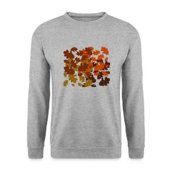 Herbstblätter - Unisex Pullover - Weißgrau meliert - Vorne - Alina (178cm) & Michal (187cm)