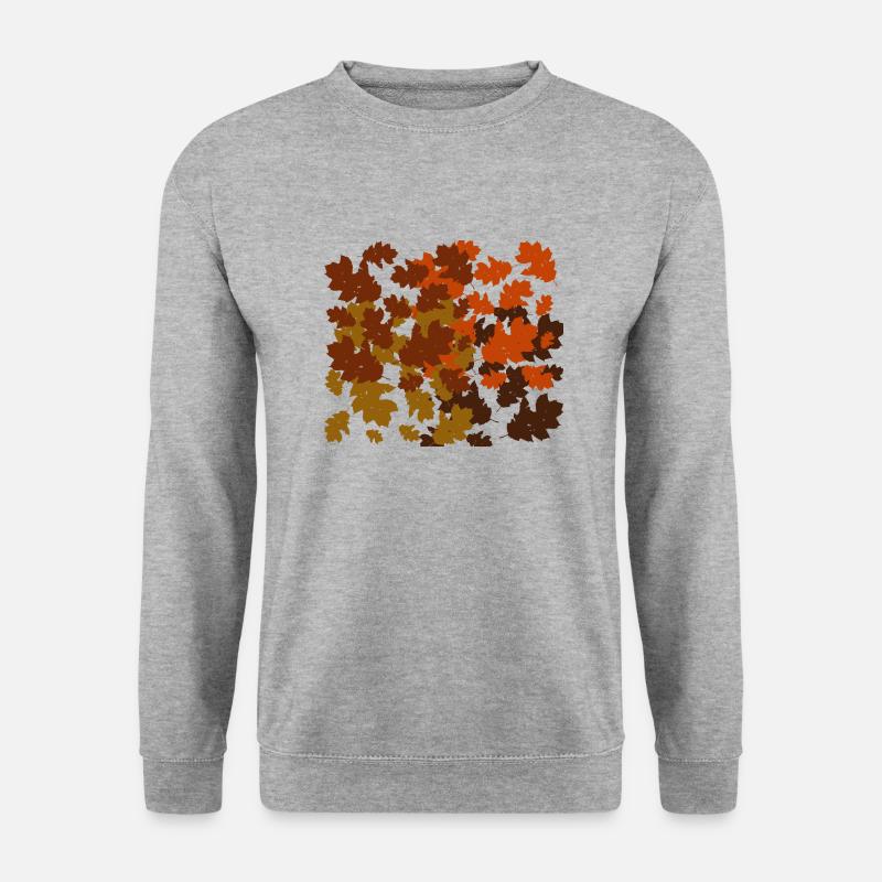 Herbstblätter - Unisex Pullover - Weißgrau meliert