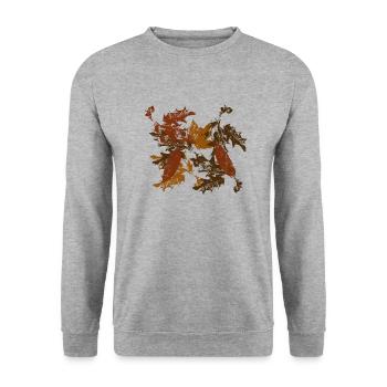 Feuilles - Sweat-shirt Unisexe - gris chiné - Devant - Alina (178cm) & Michal (187cm)