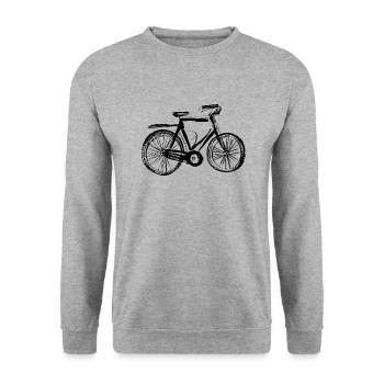 Fahrrad Gekritzel Fahrräder Radfahren Silhouette 1 - Unisex Pullover - Weißgrau meliert - Vorne - Alina (178cm) & Michal (187cm)