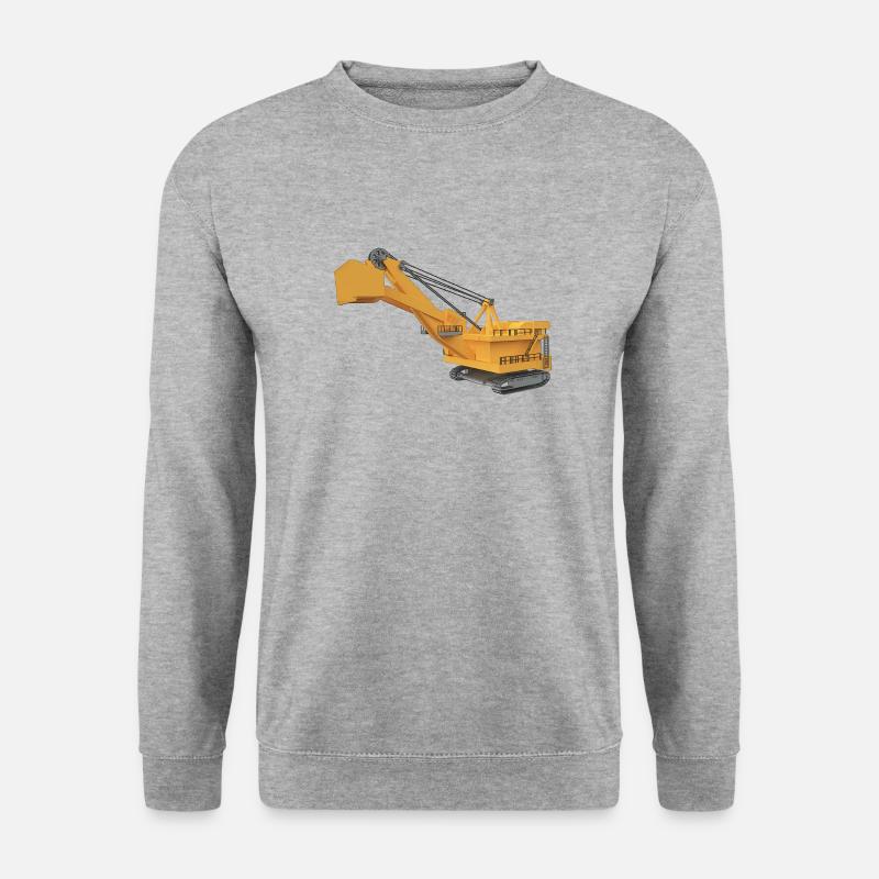 Riesiger Bagger - Unisex Pullover - Weißgrau meliert