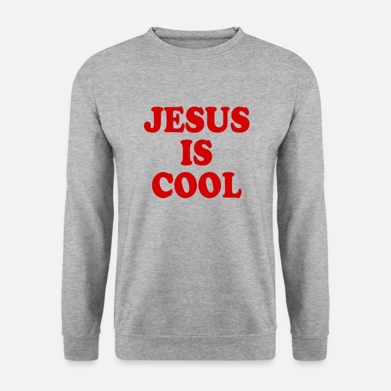 Jesus is cool - Unisex Pullover - Weißgrau meliert