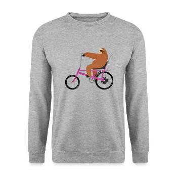 faultier Bonanza Rad 60er 70er Retro Bike - Unisex Sweatshirt - salt & pepper - Front - Alina (178cm) & Michal (187cm)