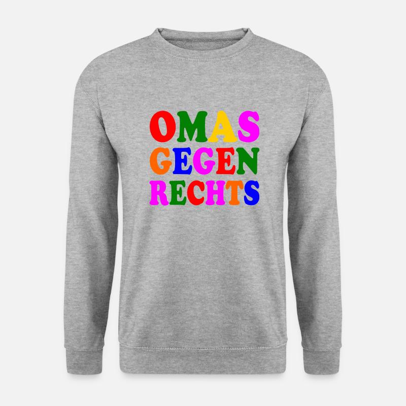 Omas gegen rechts - Unisex Pullover - Weißgrau meliert