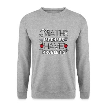 math teachers have problems - Unisex Sweatshirt - salt & pepper - Front - Alina (178cm) & Michal (187cm)