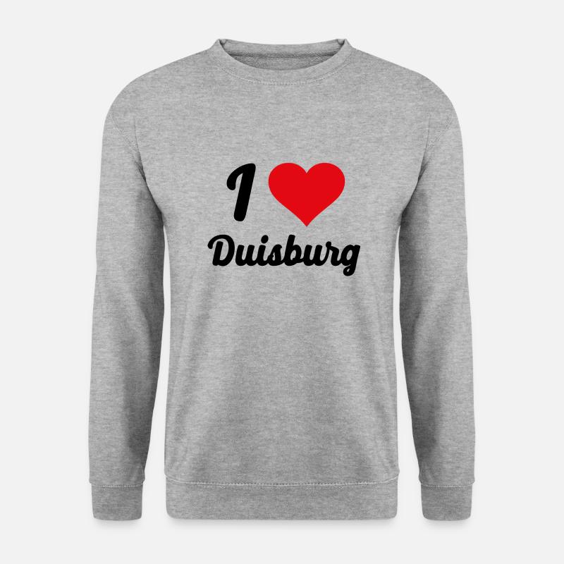 I Love Duisburg - Unisex Pullover - Weißgrau meliert