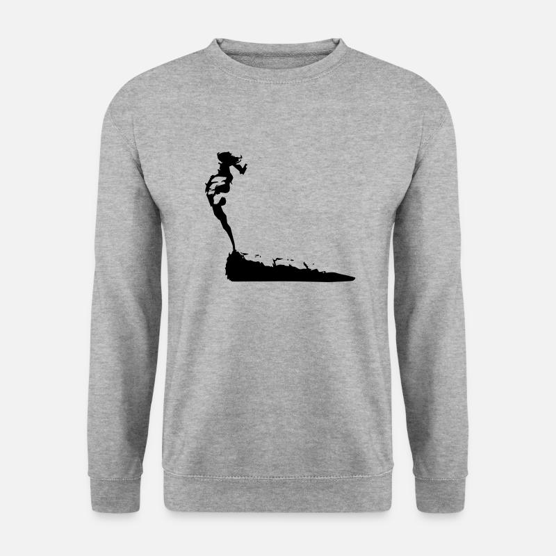 Weed rauchen - Schriftzug mit Bild - Unisex Pullover - Weißgrau meliert
