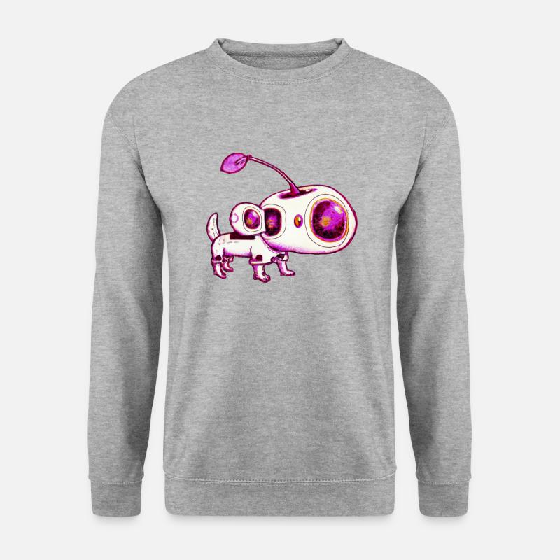 Space Dog - Unisex Pullover - Weißgrau meliert