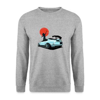 TRÄUME WERDEN WAHR - Unisex Pullover - Weißgrau meliert - Vorne - Alina (178cm) & Michal (187cm)