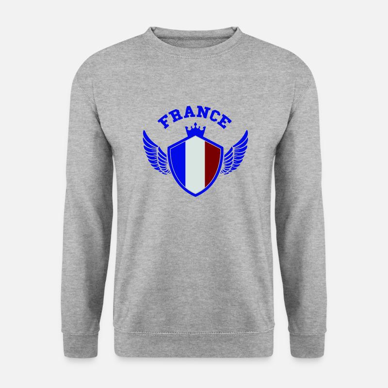 France Wappen - Unisex Pullover - Weißgrau meliert