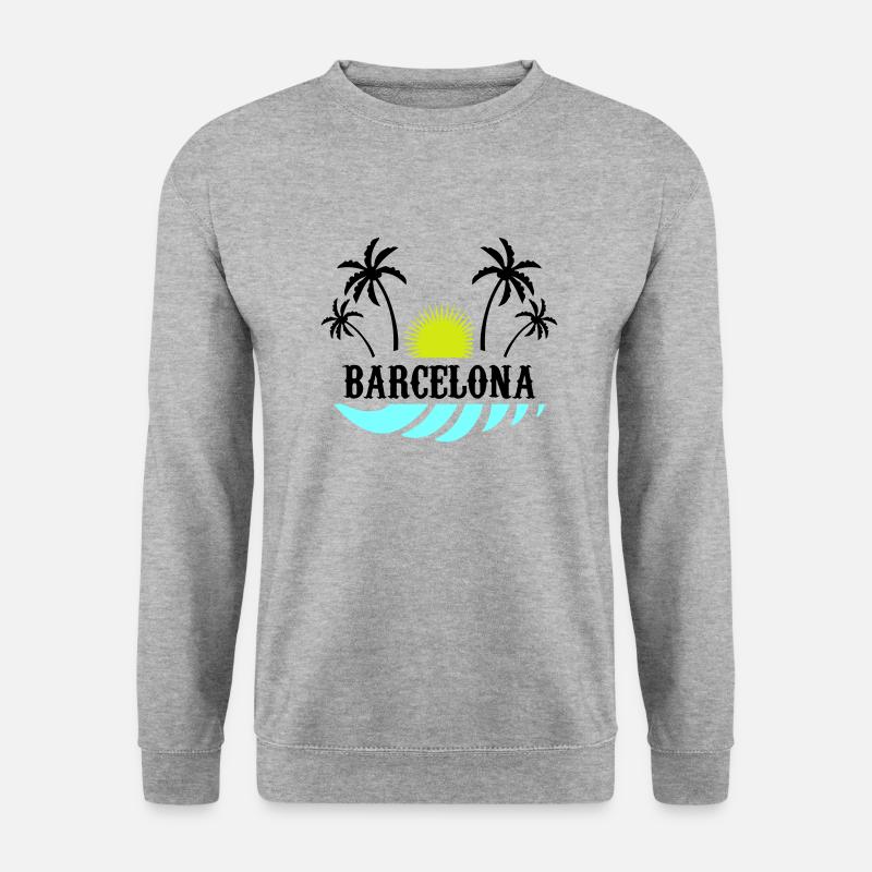 barcelona - Unisex Pullover - Weißgrau meliert