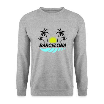 Barcelona - Unisex Sweatshirt - salt & pepper - Front - Alina (178cm) & Michal (187cm)