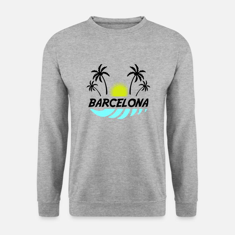 barcelona - Unisex Pullover - Weißgrau meliert
