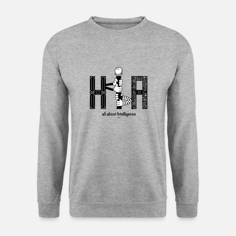 Human vs Artificial Intelligence AI - Unisex Sweatshirt - salt & pepper
