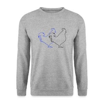 Coq 2 - Sweat-shirt Unisexe - gris chiné - Devant - Alina (178cm) & Michal (187cm)