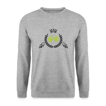 bier wappen - Unisex Pullover - Weißgrau meliert - Vorne - Alina (178cm) & Michal (187cm)