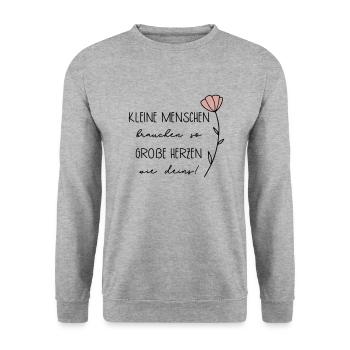 Geschenk für Pädagogin - Unisex Pullover - Weißgrau meliert - Vorne - Alina (178cm) & Michal (187cm)