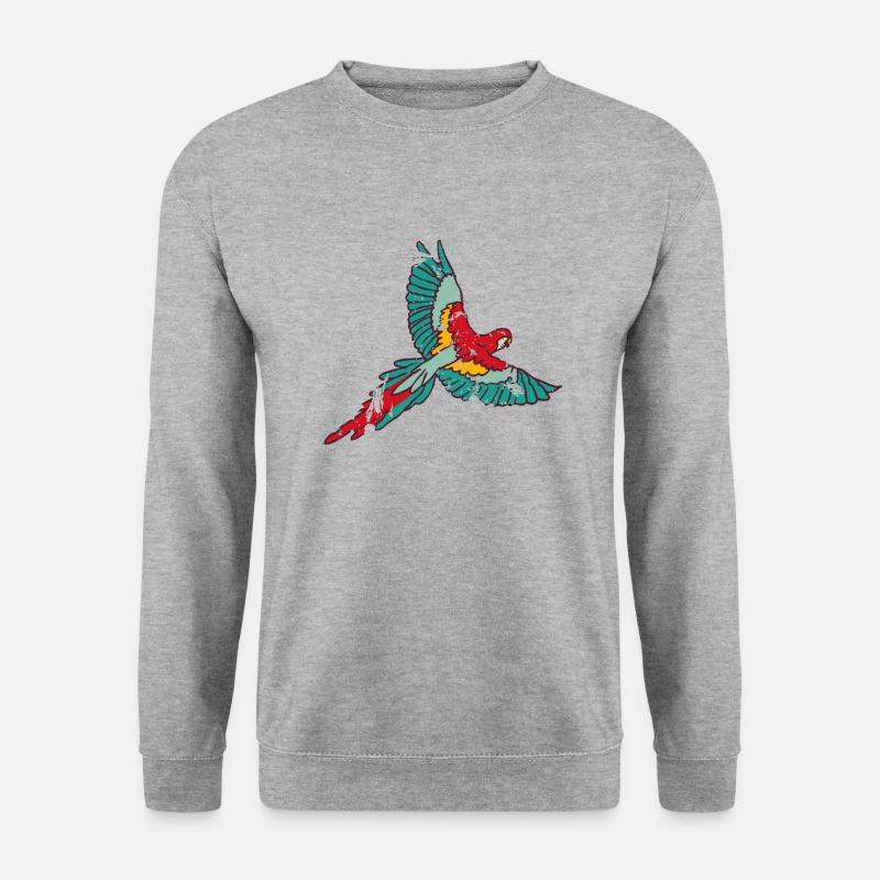 Papagei - Unisex Pullover - Weißgrau meliert
