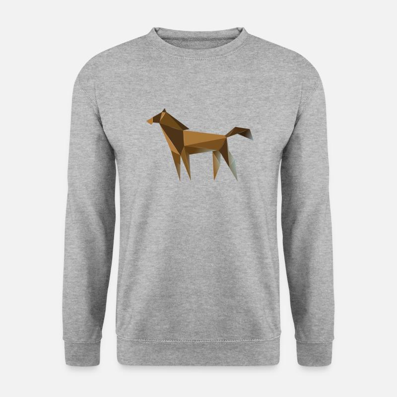 Pferde - Unisex Pullover - Weißgrau meliert