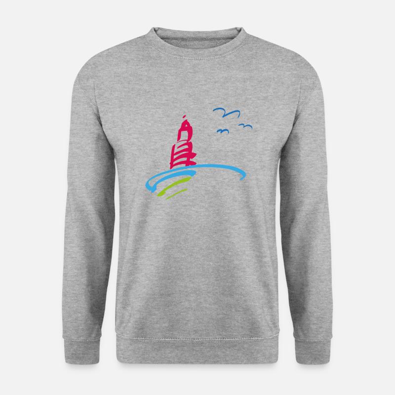 Leuchtturm Urlaub - Unisex Pullover - Weißgrau meliert