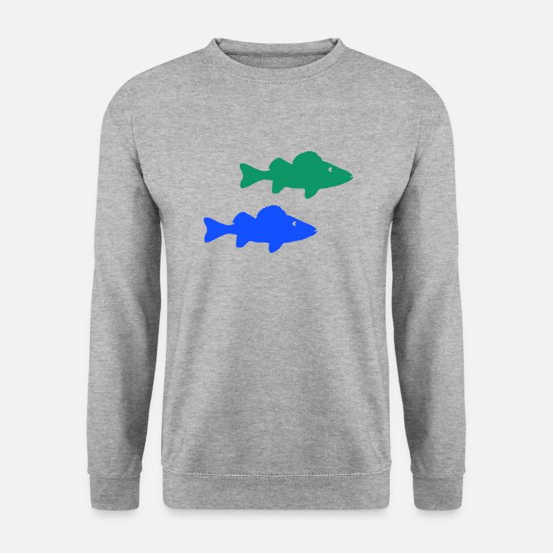 fische - Unisex Pullover - Weißgrau meliert