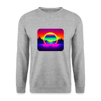 Retro 16 - Unisex Pullover - Weißgrau meliert - Vorne - Alina (178cm) & Michal (187cm)