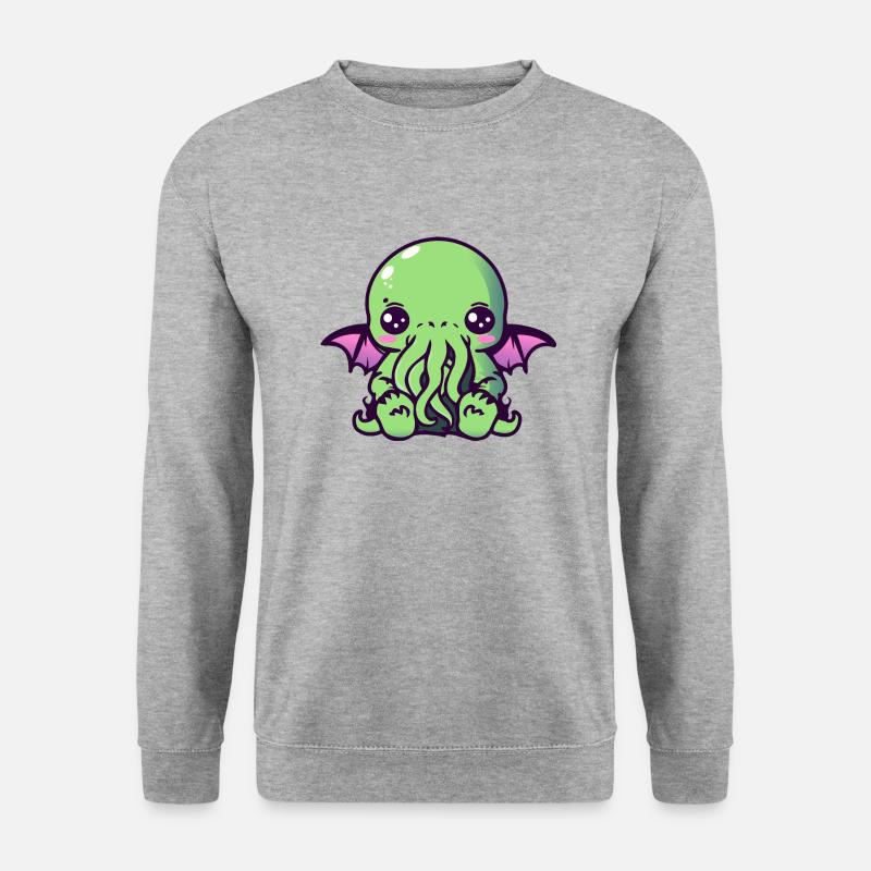 Kawaii Cthulhu - Unisex Pullover - Weißgrau meliert