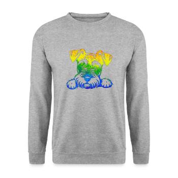 Chien chiot chien mignon Corgi aquarelle Art Cartoon Wof - Sweat-shirt Unisexe - gris chiné - Devant - Alina (178cm) & Michal (187cm)