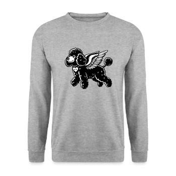 Black and white poodle with necklace and - Unisex Sweatshirt - salt & pepper - Front - Alina (178cm) & Michal (187cm)