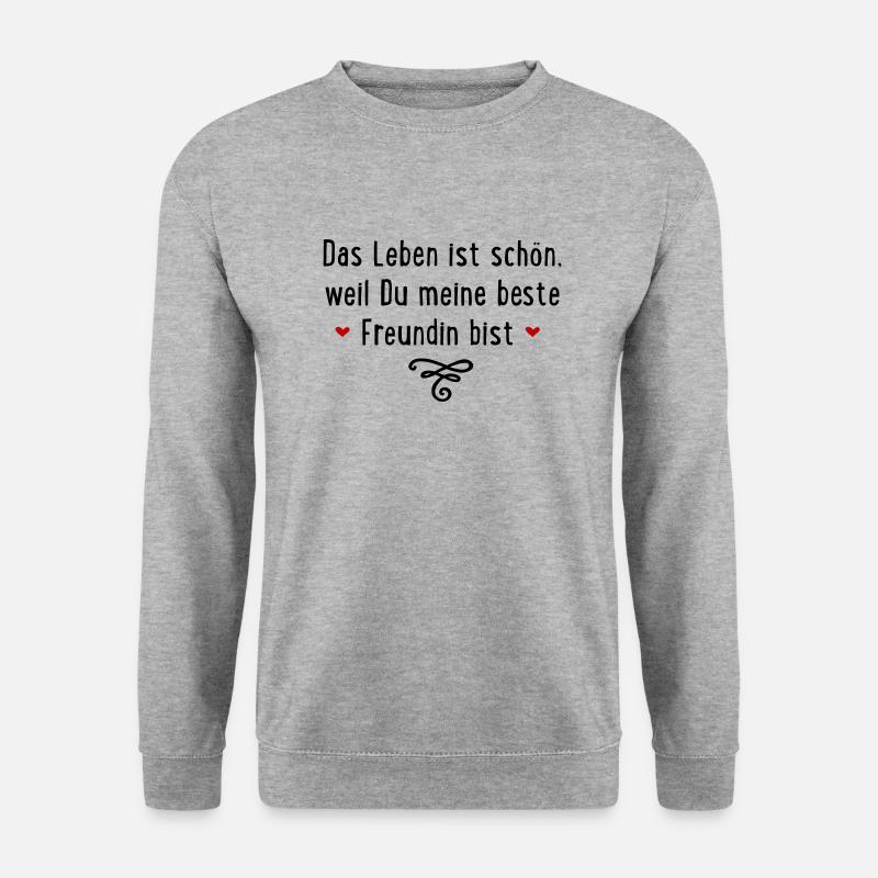 Beste Freundin - Unisex Pullover - Weißgrau meliert