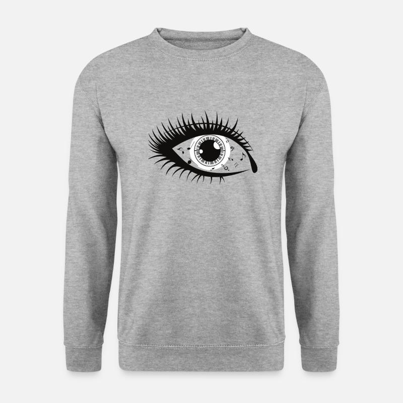 Piano Eyes - Geschenkidee - Unisex Pullover - Weißgrau meliert