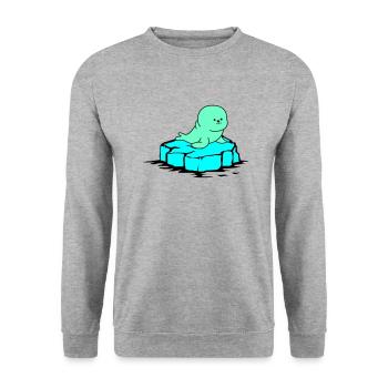robbe eisscholle - Unisex Pullover - Weißgrau meliert - Vorne - Alina (178cm) & Michal (187cm)