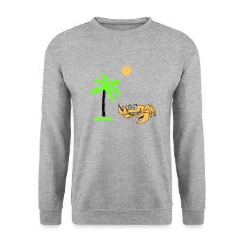 Palmier crabe - Sweat-shirt Unisexe - gris chiné - Devant - Alina (178cm) & Michal (187cm)