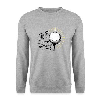 Golf is my therapy - Sweat-shirt Unisexe - gris chiné - Devant - Alina (178cm) & Michal (187cm)
