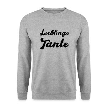lieblings tante - Unisex Pullover - Weißgrau meliert - Vorne - Alina (178cm) & Michal (187cm)