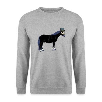 Medieval Plague Horse Horses Ross Horse Halloween - Unisex Sweatshirt - salt & pepper - Front - Alina (178cm) & Michal (187cm)