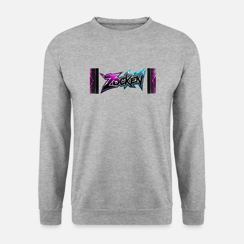 zocken - Unisex Pullover - Weißgrau meliert