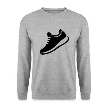 Running Sport Shoe Dynamic Symbol Icon Vector - Unisex Sweatshirt - salt & pepper - Front - Alina (178cm) & Michal (187cm)