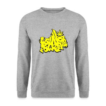 cannapower24 - Unisex Pullover - Weißgrau meliert - Vorne - Alina (178cm) & Michal (187cm)