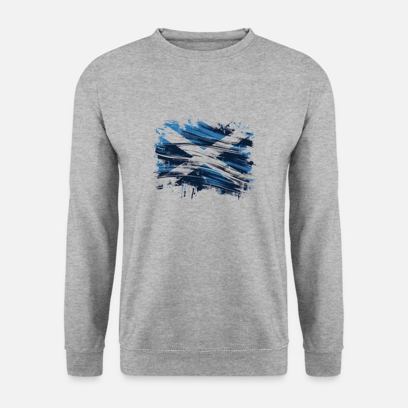 Scotland Flag - Schottland Flagge - Unisex Pullover - Weißgrau meliert