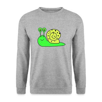 Snail Funny - Unisex Sweatshirt - salt & pepper - Front - Alina (178cm) & Michal (187cm)
