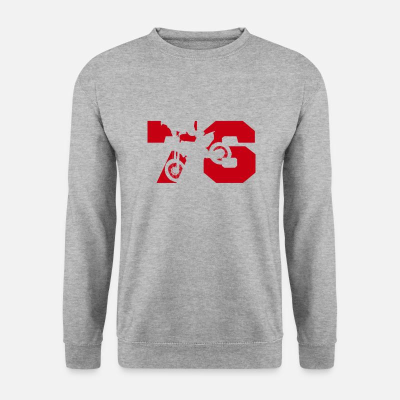 Moto 76 Biker - Unisex Pullover - Weißgrau meliert