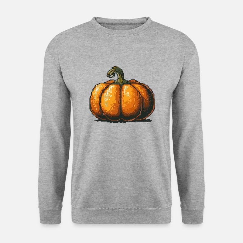 Kürbis Pixel Gamer - Unisex Pullover - Weißgrau meliert