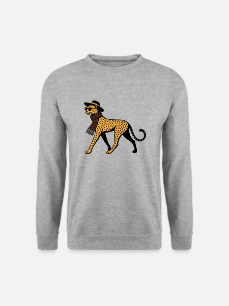Leopard chic - Sweat-shirt Unisexe - gris chiné