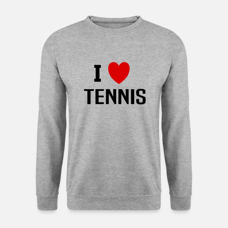 Ich liebe Tennis - Unisex Pullover - Weißgrau meliert