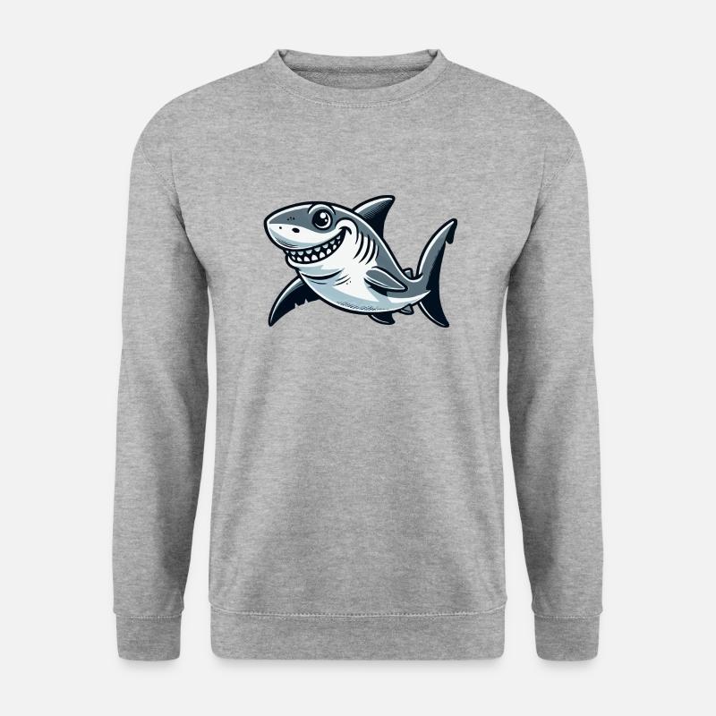 Hai Comic - Unisex Pullover - Weißgrau meliert