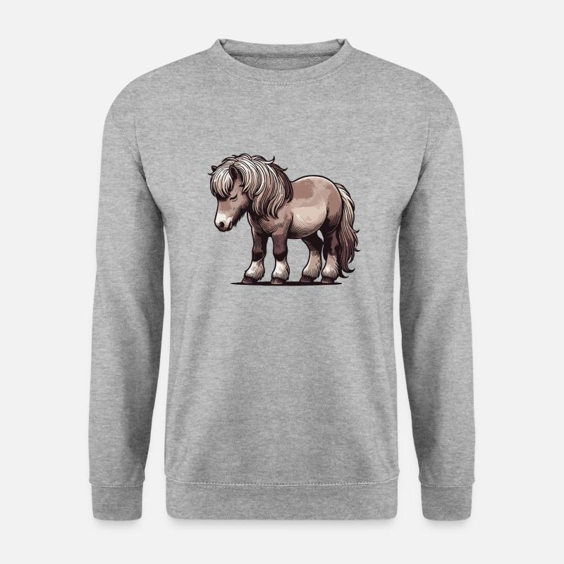 Pony - Unisex Pullover - Weißgrau meliert