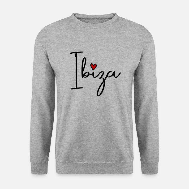 Ibiza Herz - Unisex Pullover - Weißgrau meliert